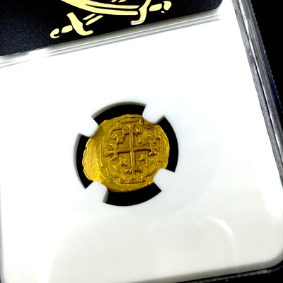 Mexico 1 Escudo 1711 "1715 Plate Fleet Shipwreck" NGC 55 9