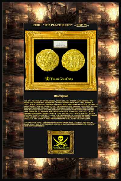 Peru 8 Escudos 1711 "1715 Plate Fleet" NGC 55 5