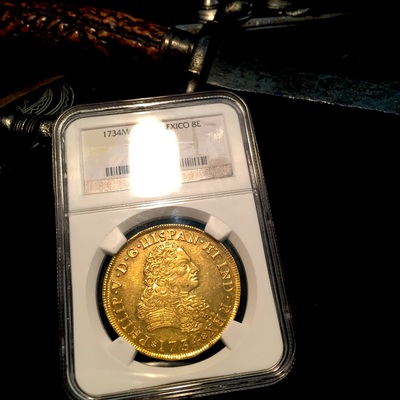 Mexico 8 Escudos 1734 Unique NGC 58 3