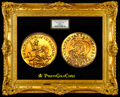 HUNGARY  1/2  DUCAT  1690- 1751 "KNIGHT SLAYING DRAGON"   ~ NGC 64 ~ 3