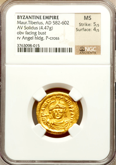 BYZANTINE EMPIRE  "TIBERIUS"  ~ NGC MS 5 x4 ~ 4