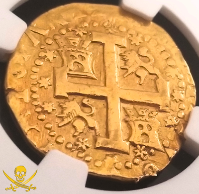 Peru 8 Escudos 1746 "Stars" NGC XF Details Pirate Gold Coins Treasure 2
