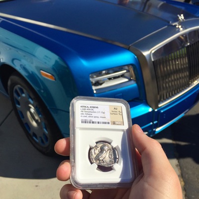 ATTICA, ATHENS  440-404 BC  TETRADRACHM ATHENA OWL  ~ NGC AU 4x5 ~ 6