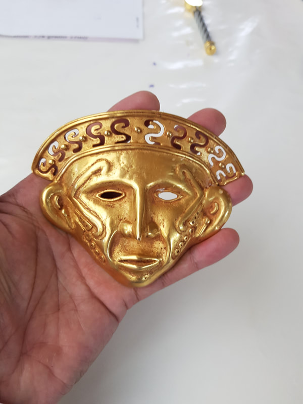 Tierradentro Gold Mask Depicting a Human Head 2