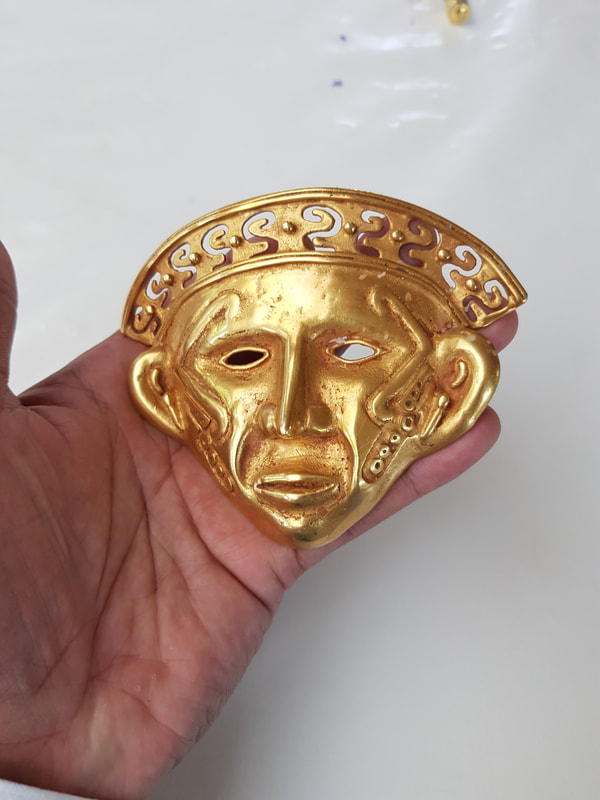 Tierradentro Gold Mask Depicting a Human Head 3