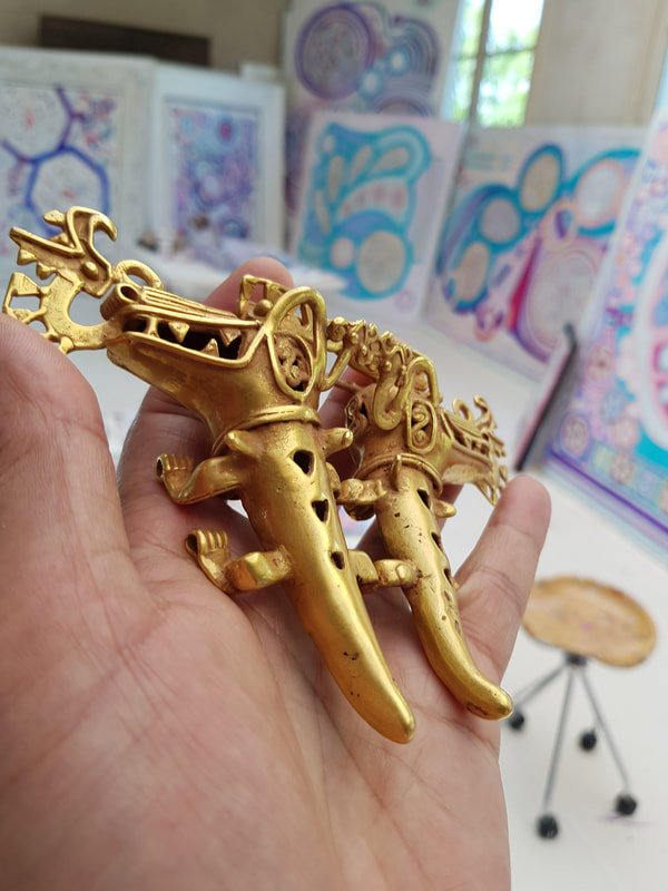 Diquis Gold Pendant Depicting Two Zoomorphic Crocodile Figure 6