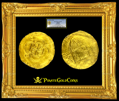 Spain 4 Escudos "King Philip II" 21556-98 PCGS 58 3