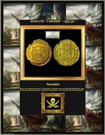 Spain 2 Escudos 1723 "Dated" NGC 53 Only 1 Known 3