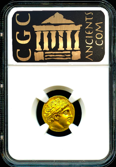 KINGDOM OF MACEDON (GREEK), "PHILIP II" 359-336 BC GOLD COIN "ALEXANDER III" ~ NGC CH AU 5 X 4 ~! 5