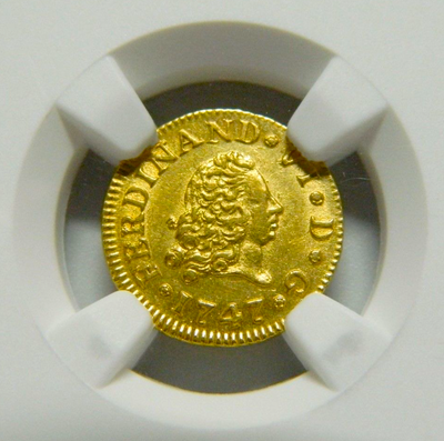 Spain 1/2 Escudo 1747 "King Ferdinand VI" NGC 58 6