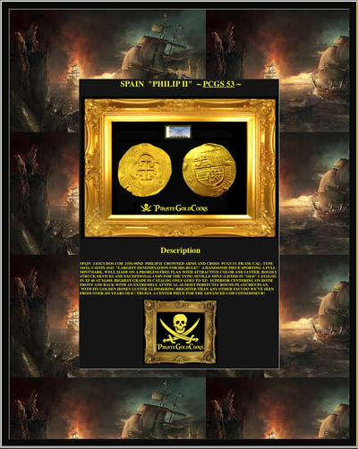 Spain 4 Escudos 1556-98 "King Philip II" PCGS 53 7