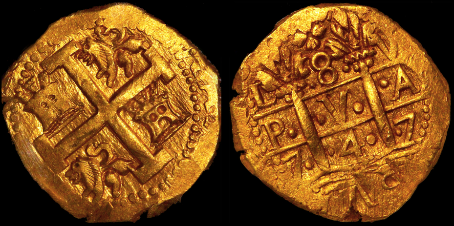 Peru 8 Escudos 1747 NGC 63