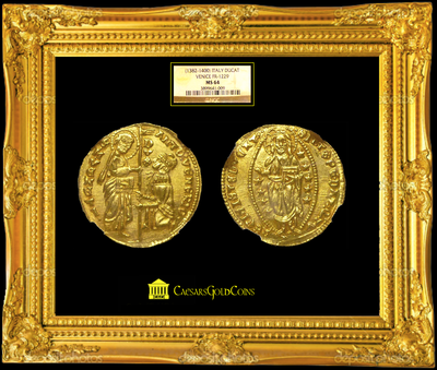 ITALY   1382-1400  GOLD  "JESUS CHRIST"  COIN  ~ NGC 64 MS ~ DUCAT 600+ YEARS OLD! 3