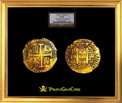Peru 8 Escudos 1705 NGC 30 37