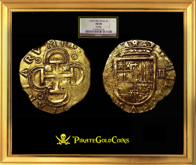 Spain 2 Escudos 1556-98 NGC 50 7