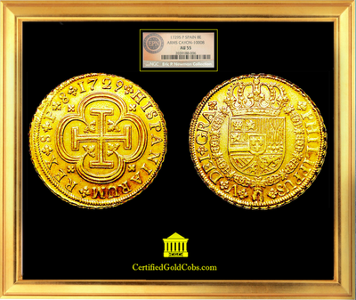 Spain 8 Escudos 1729 NGC 53 Only 1 Known 2