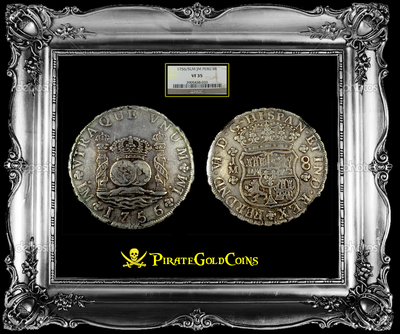 PERU  1756/5  8 REALES  PILLAR DOLLAR  ~ NGC 35 ~ 3