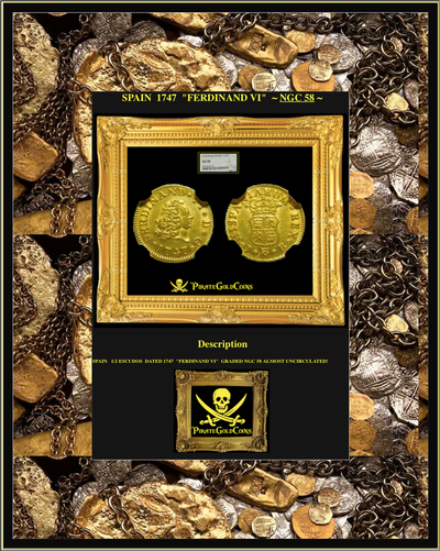 Spain 1/2 Escudo 1747 "King Ferdinand VI" NGC 58 5