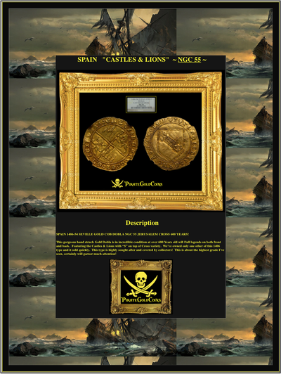 SPAIN  1406  DOBLA DE LA BANDA  "SEVILLE MINT"  NGC 55 3