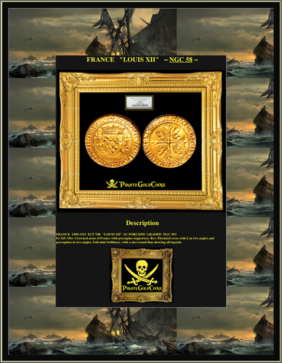 FRANCE  1498-1515  "LOUIS XII"  ECU' OR  ~ NGC 58 ~ 6