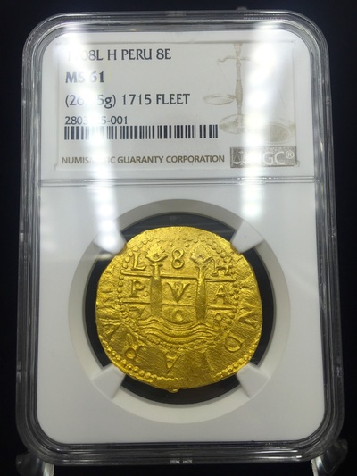 Peru 8 Escudos 1708 "1715 Fleet" NGC 61 Only 5 Known 5