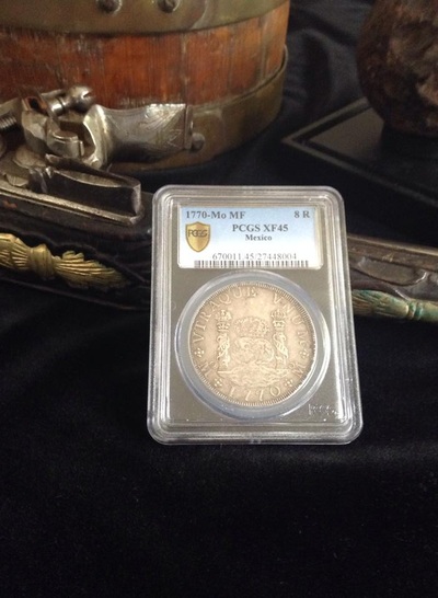 MEXICO  8 REALES  1770 PILLAR DOLLAR  ~ PCGS 45 ~ 7