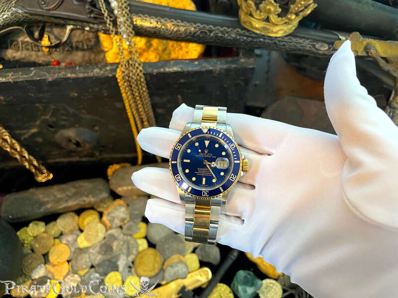 Rolex Two Tone Submariner with Blue Face 37