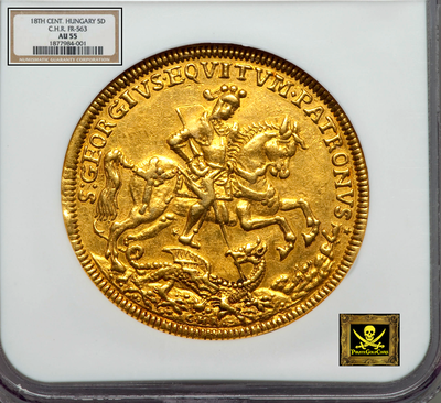 HUNGARY  5 DUCAT  "KNIGHT SLAYING DRAGON"   ~ NGC 55 ~ 8