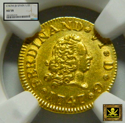 Spain 1/2 Escudo 1747 "King Ferdinand VI" NGC 58 3