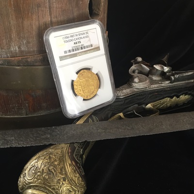 Spain 2 Escudos 1556-98 "King Philip II" NGC 55 "Toledo Mint" 11