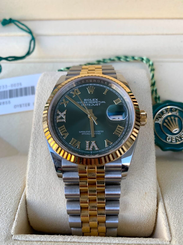Rolex Oyster DateJust Two Tone Roman Numeral 24 Diamonds 6