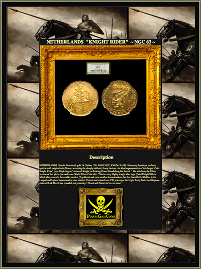 NETHERLANDS  1761  "KNIGHT RIDER"   14 GULDEN   ~ NGC 63 ~ 4
