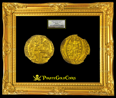 ITALY   1400-13  GOLD  "JESUS CHRIST" COIN ~ NGC 65 MS ~ DUCAT 600+ YEARS OLD!! 3