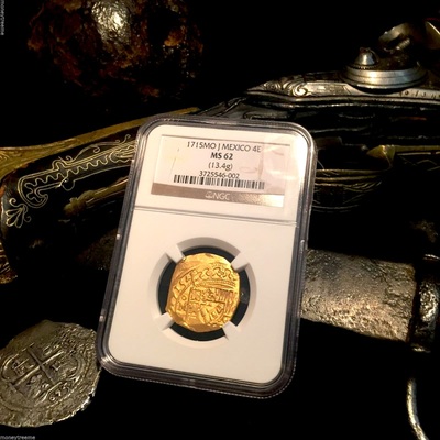 Mexico 4 Escudos 1715 "1715 Plate Fleet" NGC 62 14