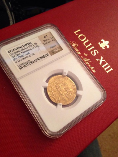 BYZANTINE EMPIRE  CONSTANTINE VIII 1025 A.D. "JESUS CHRIST" COIN ~ NGC AU 5/5 STRIKE, 4/5 SURFACE ~ 3
