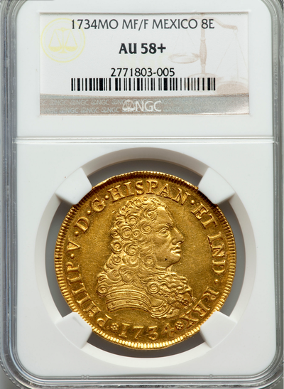 Mexico 8 Escudos 1734 Unique NGC 58 2