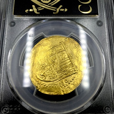 Spain 4 Escudos "King Philip II" 21556-98 PCGS 58 7