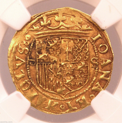 Spain 1 Escudo 1535-1555 NGC 55 5