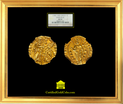 GREECE   "JESUS CHRIST"  DUCAT 1382-1400  ~ NGC 55 ~ 3