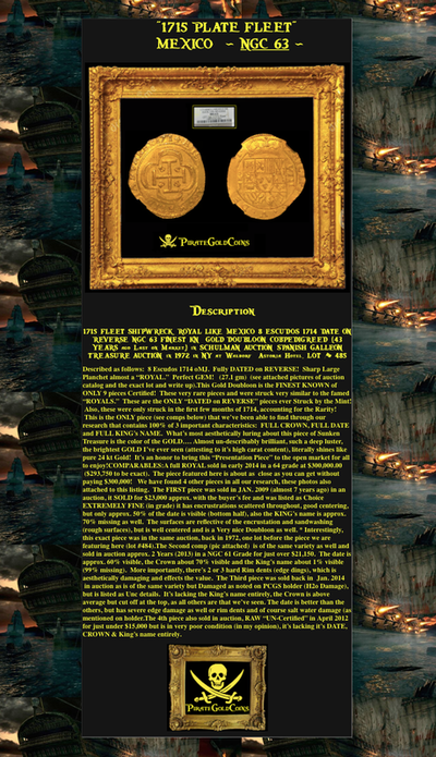 Mexico 8 Escudos "1715 Fleet"  1714 NGC 63 Finest Known 7