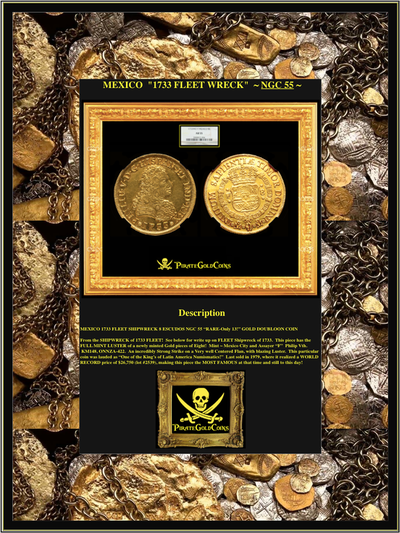 Mexico 8 Escudos 1733 NGC 55 8