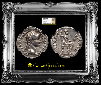 ROMAN EMPIRE “VESPASIAN & EAGLE” 69-79AD  DENARIUS SILVER COIN  ~ NGC CH XF 5X4 ~ 2