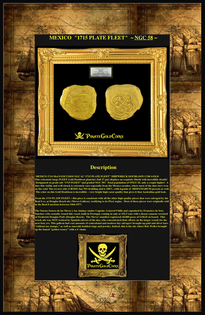 Mexico 8 Escudos "1715 Fleet" 1714 NGC 58 6