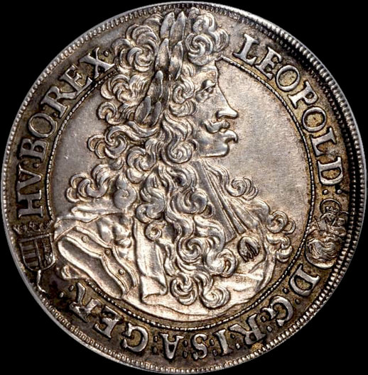 HUNGARY LEOPOLD I 1657-1702 1/2 TALER ~ PCGS 55 ~
