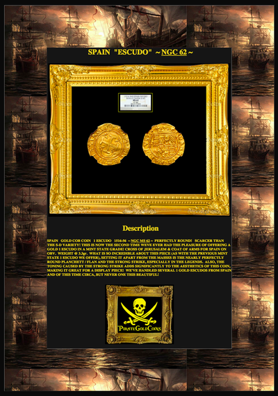 Spain 1 Escudo 1516-1556 NGC 62 5