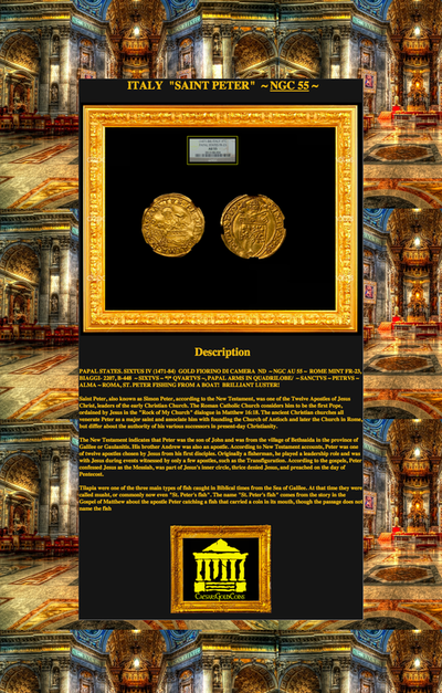 ITALY   1471-83  "SAINT PETER FISHING BOAT"   ~ NGC 55 ~  PAPAL STATES 4