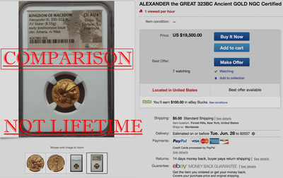 Kingdom of Macedon “Alexander III the Great” Gold Stater “Lifetime- Fine Style” ~ NGC Ch AU 5x4 ~ ! 4