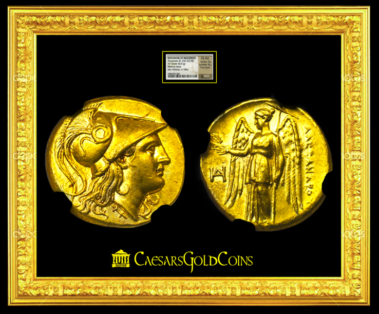 Kingdom of Macedon “Alexander III the Great” Gold Stater “Lifetime- Fine Style” ~ NGC Ch AU 5x4 ~ !