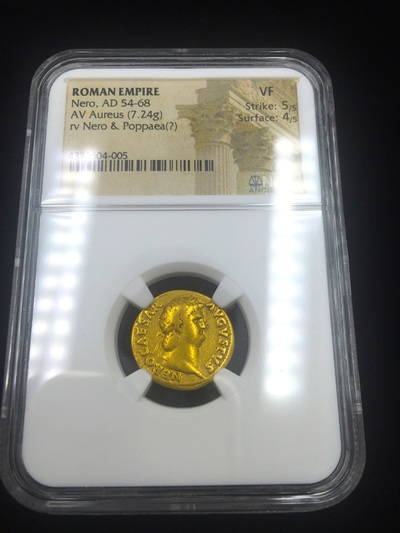 ROMAN EMPIRE  "NERO"  AUREUS  54-68 AD  ~ NGC VF 5x4 ~ 5