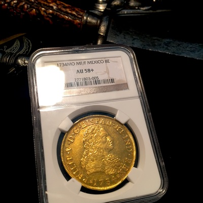 Mexico 8 Escudos 1734 Unique NGC 58 5